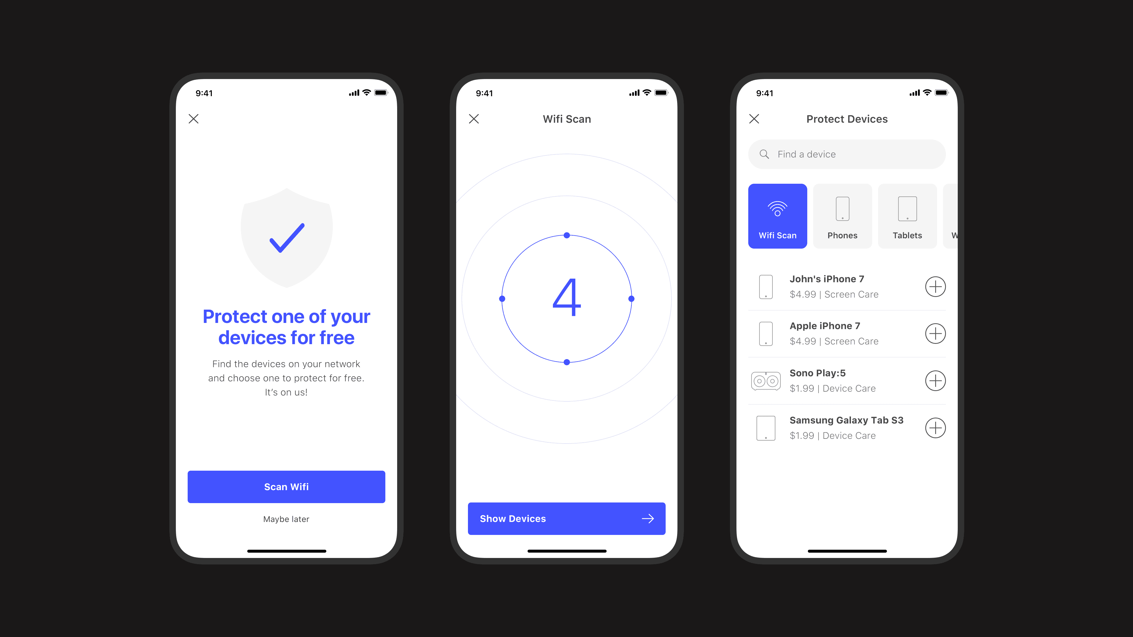 TapSafe mobile interface